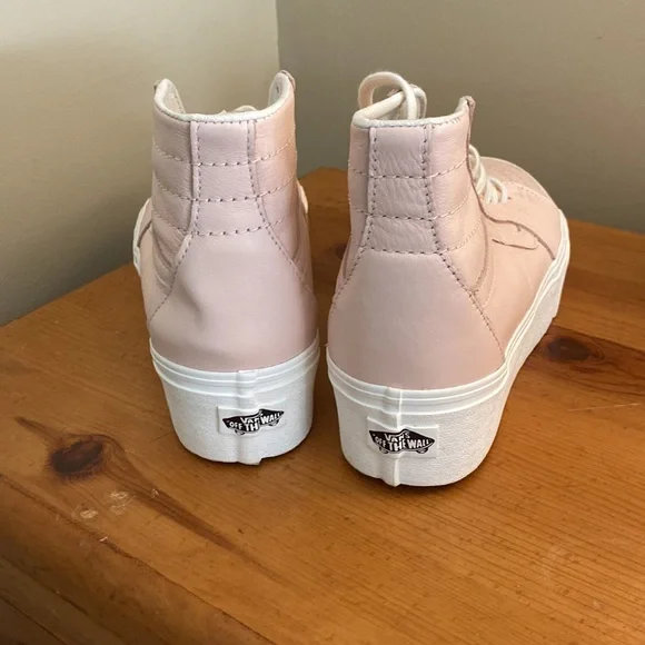 Vans Women's Pink High-Top Sneakers - Picture 5 of 13